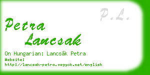 petra lancsak business card